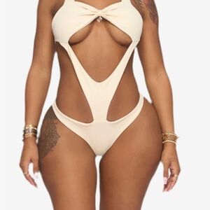 Elegant Cream Waydmin Women's Swimwear & Skirt